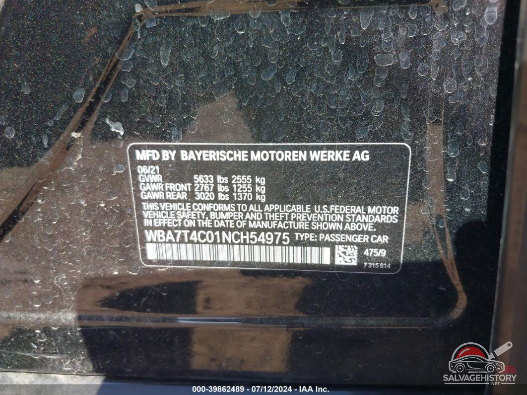 WBA7T4C01NCH54975 2022 BMW 740 photo no. 9
