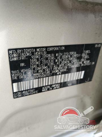 JTEGD20V950081917 2005 TOYOTA RAV4 photo no. 13