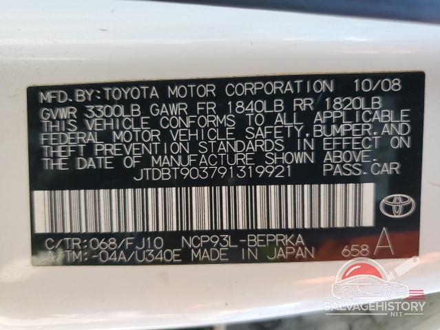 JTDBT903791319921 2009 TOYOTA YARIS photo no. 12