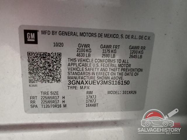 3GNAXUEV3MS116150 2021 CHEVROLET EQUINOX photo no. 14