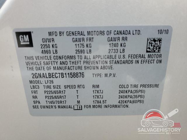 2GNALBEC7B1158876 2011 CHEVROLET EQUINOX photo no. 14