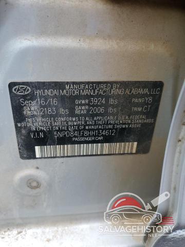 5NPD84LF8HH134612 2017 HYUNDAI ELANTRA photo no. 12