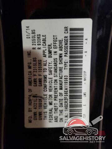 1HGCR2F56EA119563 2014 HONDA ACCORD photo no. 13