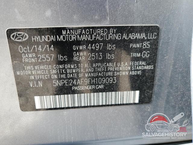 5NPE24AF9FH109093 2015 HYUNDAI SONATA photo no. 12