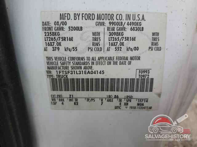 1FTSF31L31EA04145 2001 FORD F350 photo no. 12