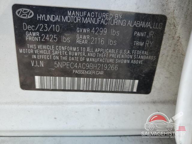5NPEC4AC9BH219266 2011 HYUNDAI SONATA photo no. 12