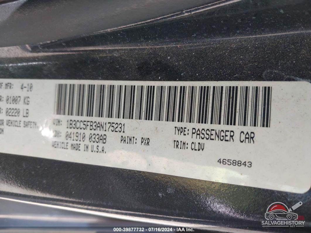 1B3CC5FB3AN175231 2010 DODGE AVENGER photo no. 9