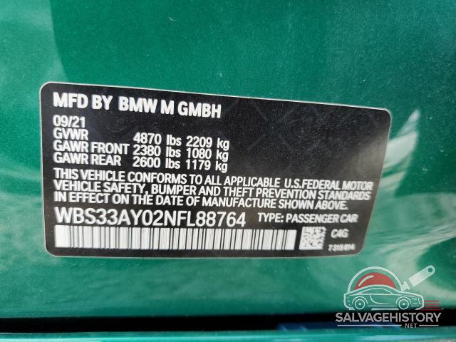 WBS33AY02NFL88764 2022 BMW M3 photo no. 13