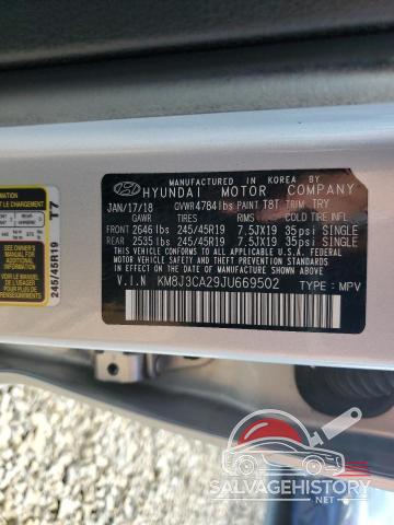 KM8J3CA29JU669502 2018 HYUNDAI TUCSON photo no. 13