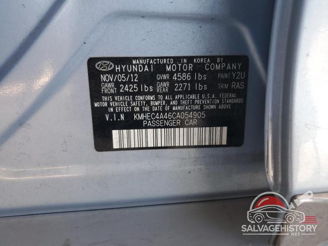 KMHEC4A46CA054905 2012 HYUNDAI SONATA photo no. 12