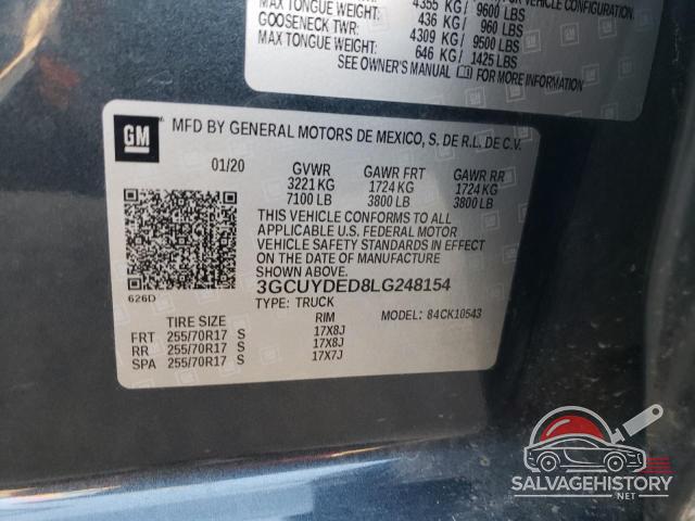3GCUYDED8LG248154 2020 CHEVROLET ALL Models photo no. 12