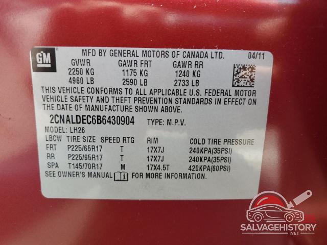 2CNALDEC6B6430904 2011 CHEVROLET EQUINOX photo no. 13