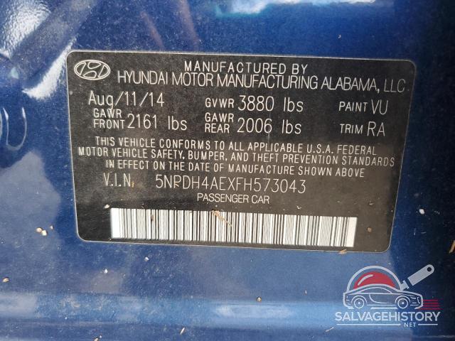 5NPDH4AEXFH573043 2015 HYUNDAI ELANTRA photo no. 13