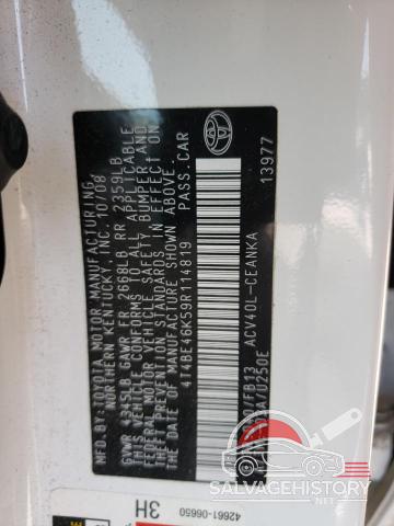 4T4BE46K59R114819 2009 TOYOTA CAMRY photo no. 13