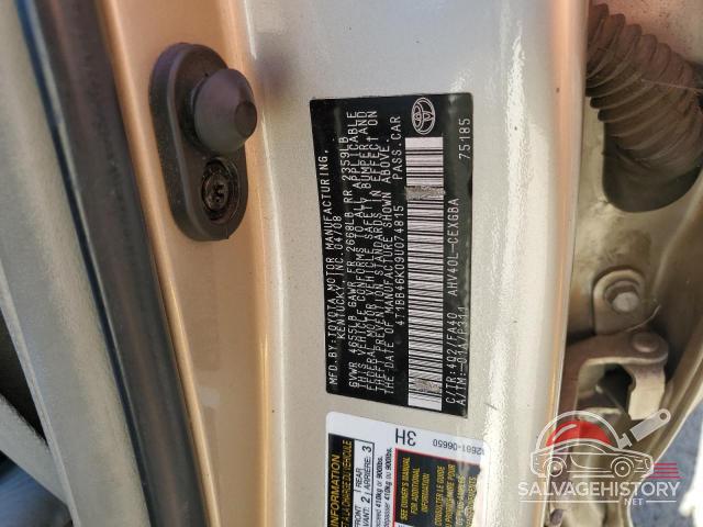 4T1BB46K09U074815 2009 TOYOTA CAMRY photo no. 12