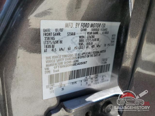 1FTSW20R68EA05087 2008 FORD All Models photo no. 13