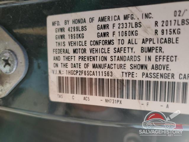 1HGCP2F65CA111563 2012 HONDA ACCORD photo no. 12
