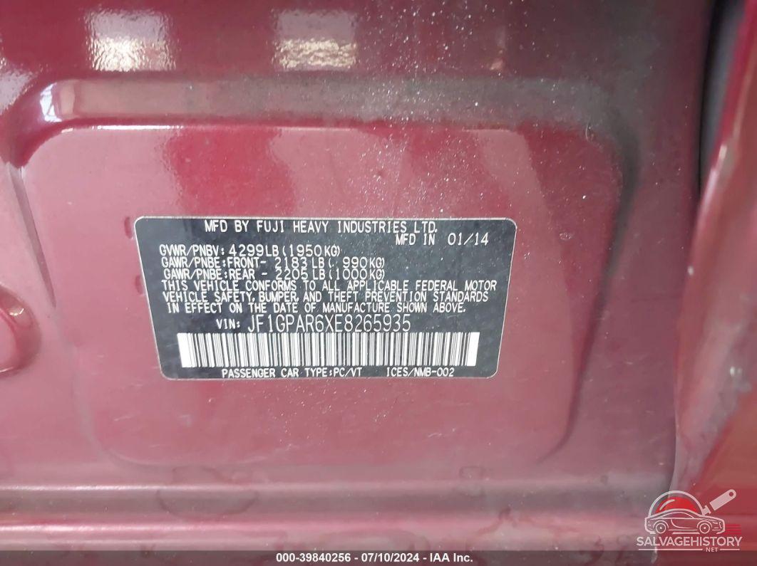 JF1GPAR6XE8265935 2014 SUBARU IMPREZA photo no. 9