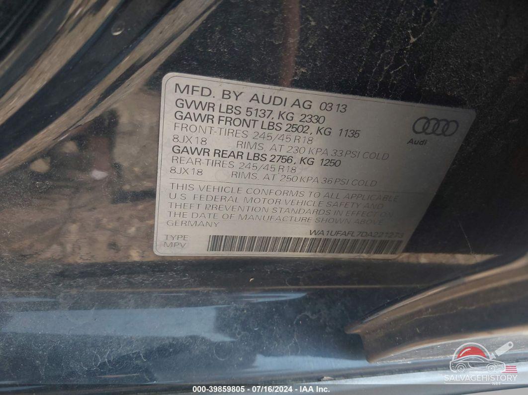 WA1UFAFL7DA221273 2013 AUDI ALLROAD photo no. 9