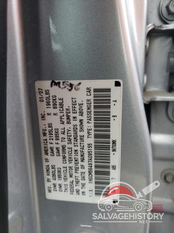 1HGCM56497A095155 2007 HONDA ACCORD photo no. 12