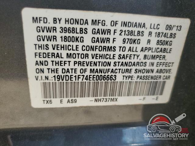 19VDE1F74EE006663 2014 ACURA ILX photo no. 12