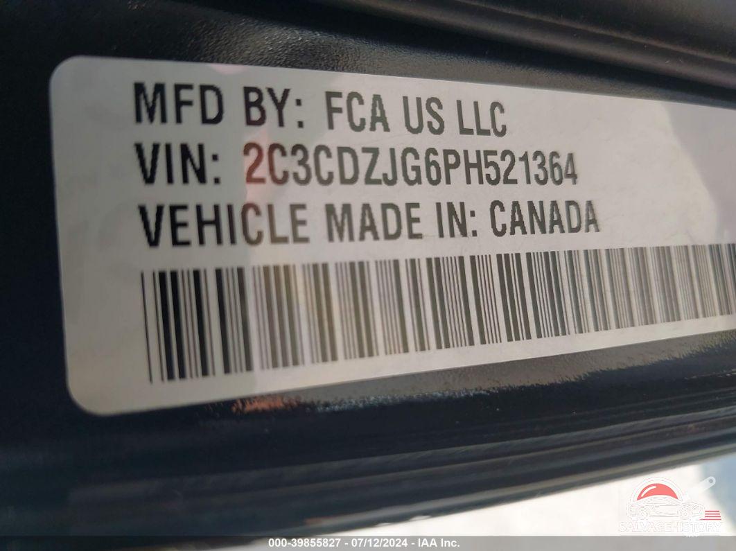 2C3CDZJG6PH521364 2023 DODGE CHALLENGER photo no. 9