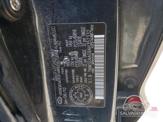 5NMSG4AG9AH357332 2010 HYUNDAI SANTA FE photo no. 12