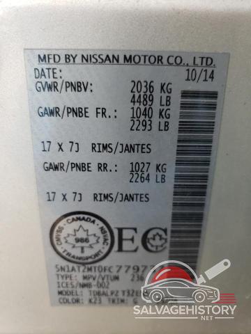 5N1AT2MT0FC779737 2015 NISSAN ROGUE photo no. 14