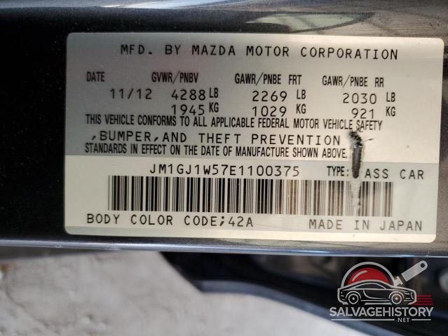 JM1GJ1W57E1100375 2014 MAZDA 6 photo no. 12