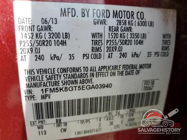 1FM5K8GT5EGA03940 2014 FORD EXPLORER photo no. 13