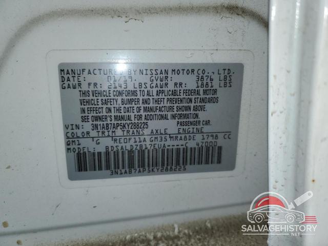 3N1AB7AP5KY288225 2019 NISSAN SENTRA photo no. 13