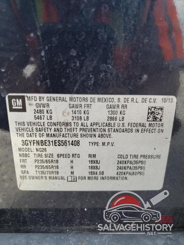 3GYFNBE31ES561408 2014 CADILLAC SRX photo no. 13
