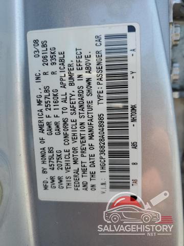 1HGCP36828A048985 2008 HONDA ACCORD photo no. 13