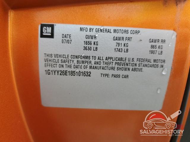1G1YY26E185101632 2008 CHEVROLET CORVETTE photo no. 13