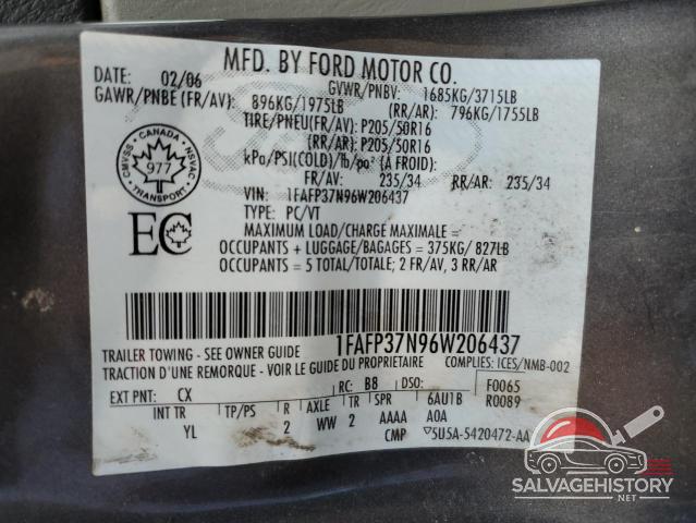 1FAFP37N96W206437 2006 FORD FOCUS photo no. 13