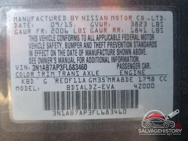 3N1AB7AP3FL683460 2015 NISSAN SENTRA photo no. 13