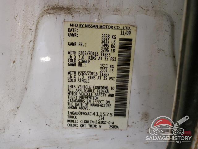 1N6AD0FVXAC411575 2010 NISSAN FRONTIER photo no. 12