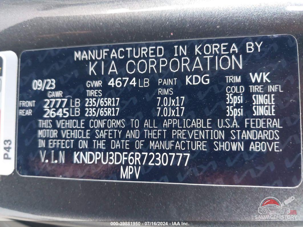 KNDPU3DF6R7230777 2024 KIA SPORTAGE photo no. 9