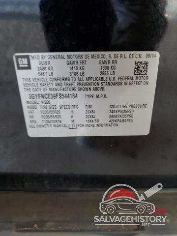 3GYFNCE39FS544184 2015 CADILLAC SRX photo no. 12