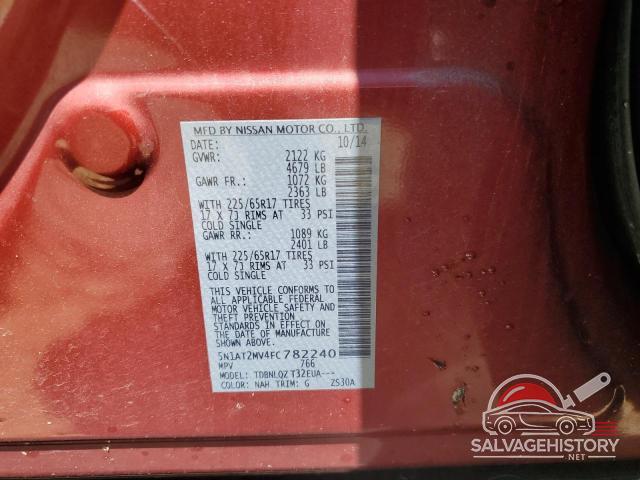 5N1AT2MV4FC782240 2015 NISSAN ROGUE photo no. 14