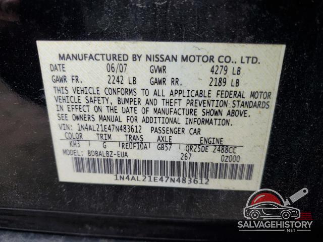 1N4AL21E47N483612 2007 NISSAN ALTIMA photo no. 12