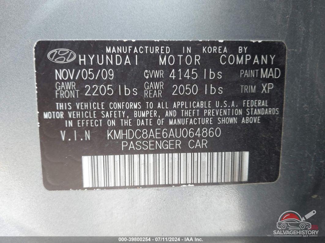 KMHDC8AE6AU064860 2010 HYUNDAI ELANTRA TOURING photo no. 9