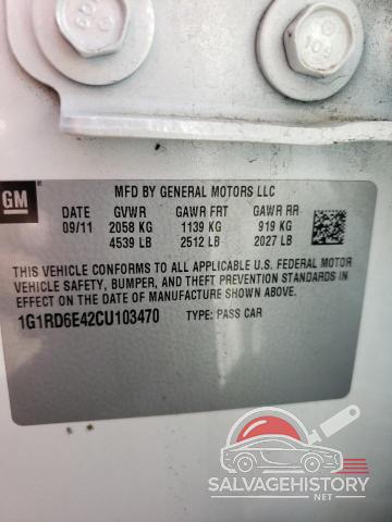 1G1RD6E42CU103470 2012 CHEVROLET VOLT photo no. 12