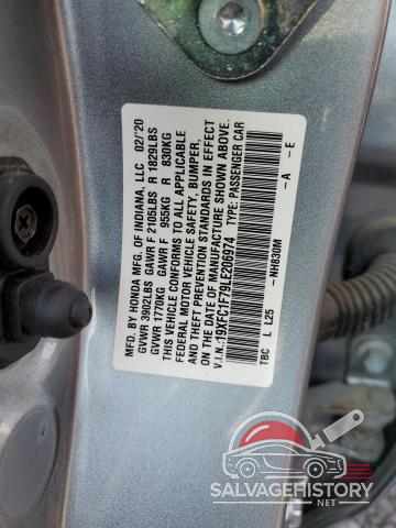 19XFC1F79LE206974 2020 HONDA CIVIC photo no. 12