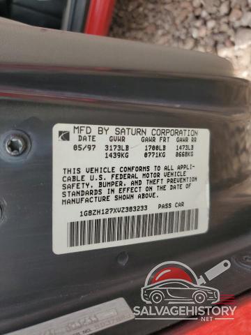1G8ZH127XVZ383233 1997 SATURN SC1/SC2 photo no. 12