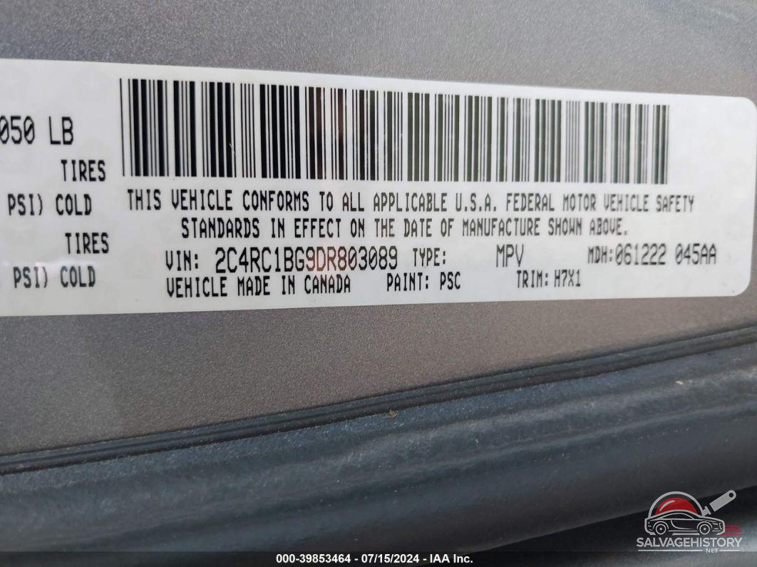 2C4RC1BG9DR803089 2013 CHRYSLER TOWN & COUNTRY photo no. 9