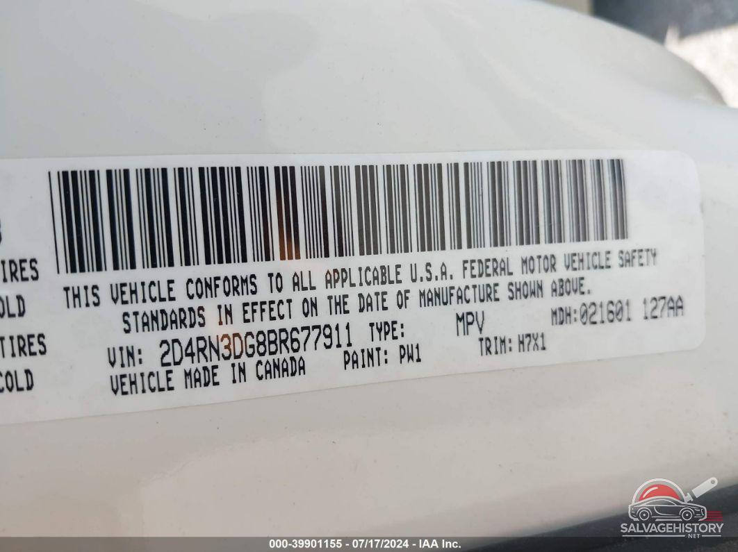 2D4RN3DG8BR677911 2011 DODGE GRAND CARAVAN photo no. 9