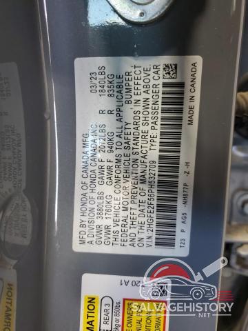 2HGFE2F56PH532709 2023 HONDA CIVIC photo no. 12