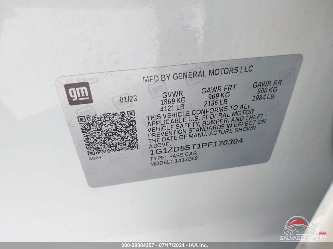 1G1ZD5ST1PF170304 2023 CHEVROLET MALIBU photo no. 9
