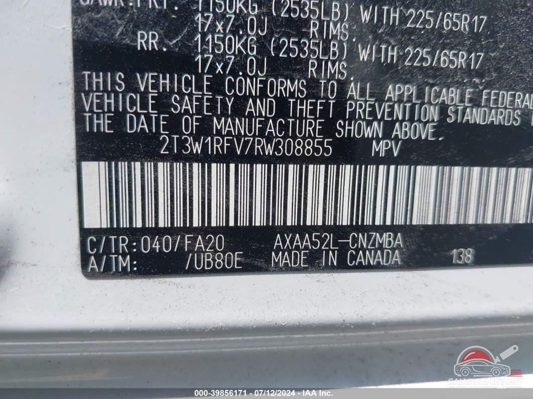2T3W1RFV7RW308855 2024 TOYOTA RAV4 photo no. 9